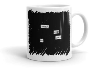 blackout poetry mug