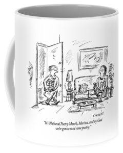 National Poetry Month coffee mug from the New Yorker