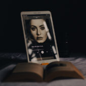 Adele music playing on iPad