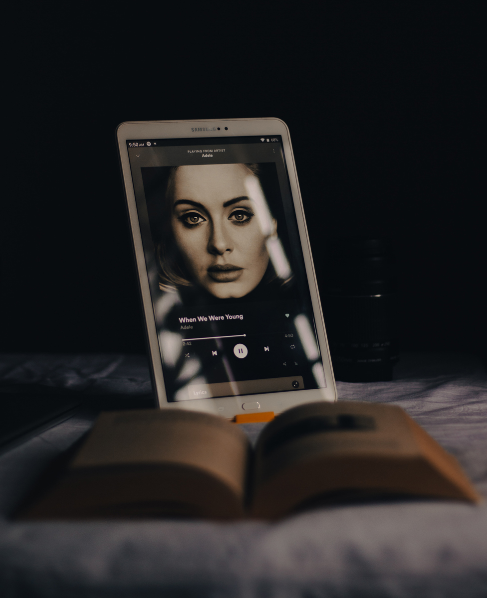 Adele music playing on iPad