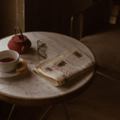 newspaper on coffee table