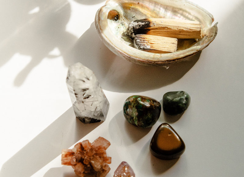 crystals and incense