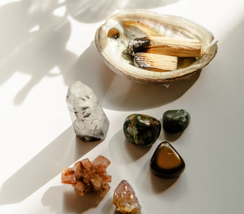 crystals and incense